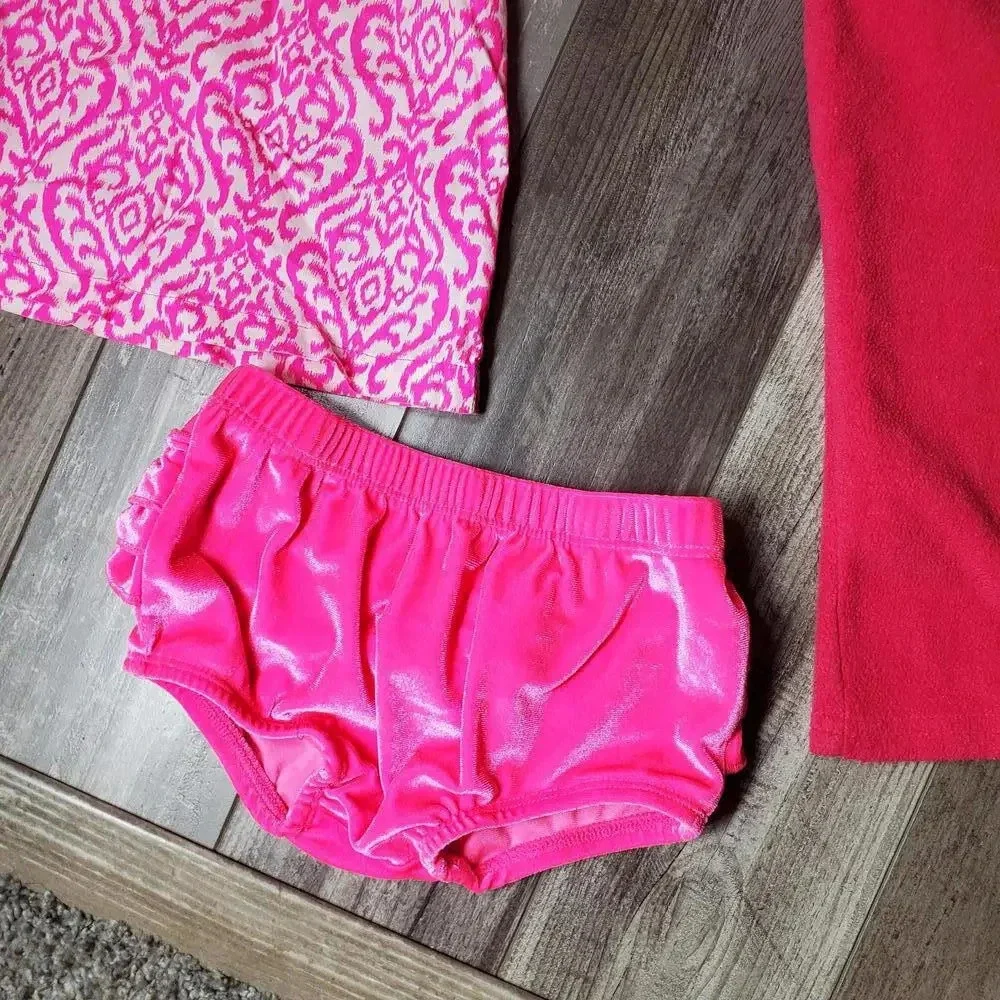 Carter's, Cat & Jack Hot Pink Baby Girl Clothing Bundle 3 pieces Size 6-12m NWOT